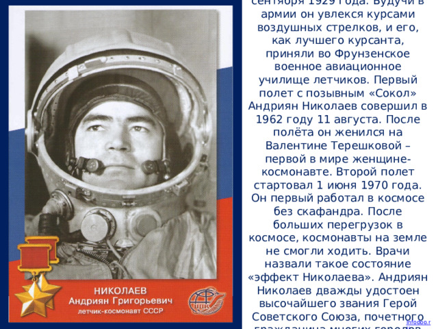 Космонавт андриян николаев фото