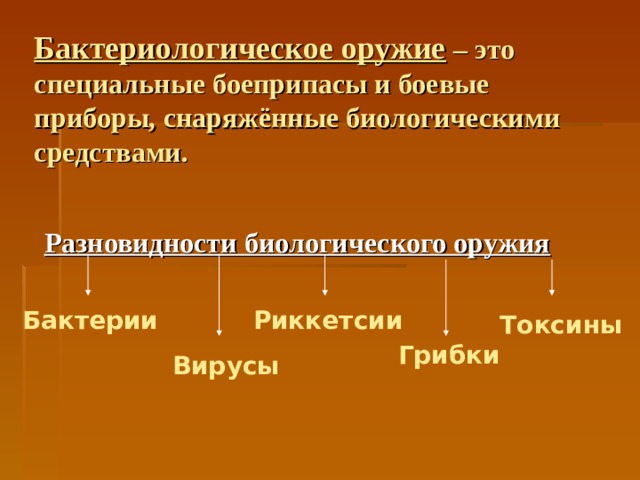 Обж бактериологическое оружие презентация