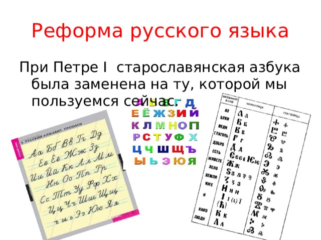 Какие реформы были в русском языке. Петр первый и реформа русского языка. Реформа русской орфографии Петра 1. Реформа русского языка при Петре. Реформа алфавита и русского языка.