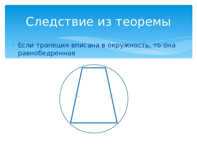 Площадь равнобедренной трапеции вписанной в окружность