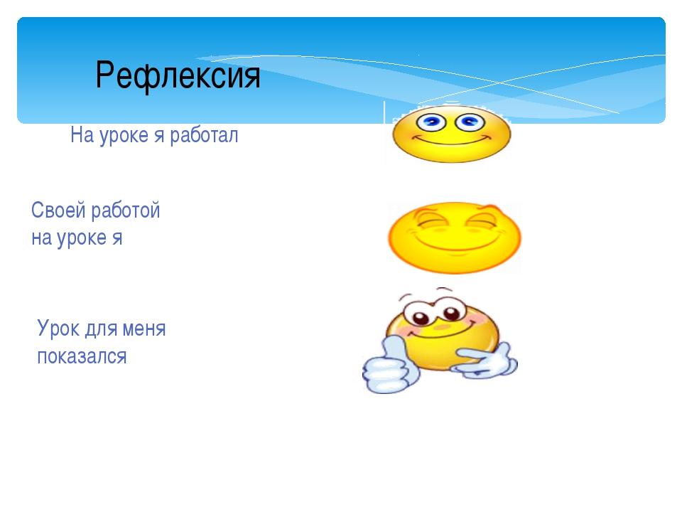 План урока рефлексия