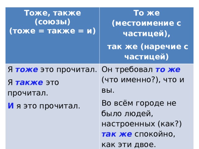 Презентация 7 класс союзы также тоже чтобы