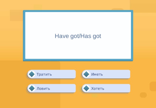 Have got/Has got Иметь Тратить Хотеть Ловить 