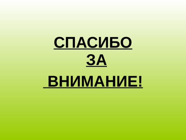 СПАСИБО  ЗА  ВНИМАНИЕ! 