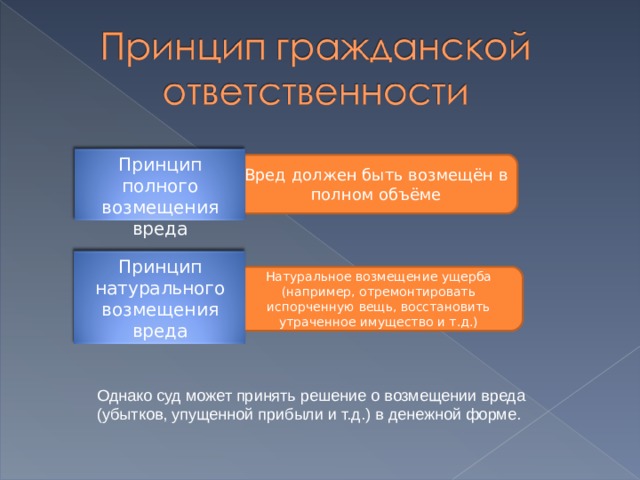 Защита материальных и нематериальных прав причинение и возмещение вреда 11 класс презентация