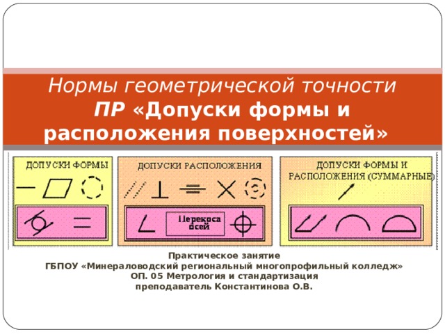 Нормы геометрической точности. Стандартизация отклонений формы и расположения поверхностей. Допуск формы заданной поверхности. Метод геометрического нормирования.