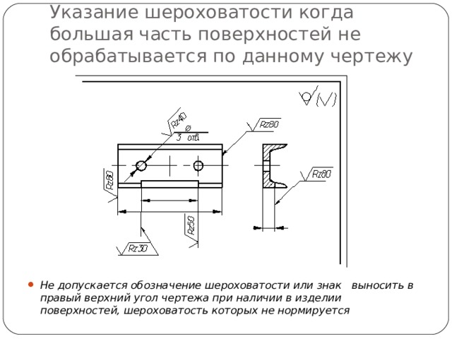 Где указывается шероховатость на чертеже Шероховатость поверхностей - Прочее - Презентации - СУЗ