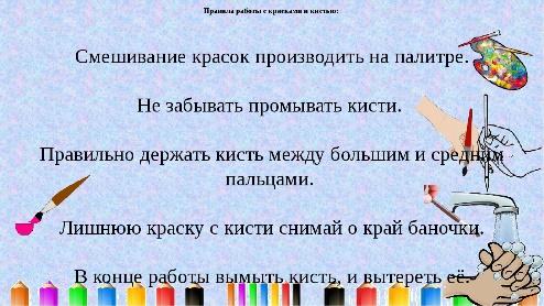 Кисти схема 1 класс