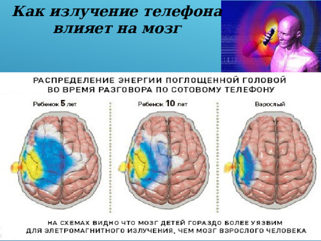 Как излучение телефона влияет на мозг 