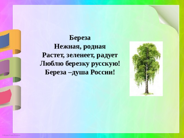 Береза Нежная, родная Растет, зеленеет, радует Люблю березку русскую! Береза –душа России! 