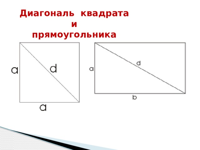 Произведение диагоналей квадрата