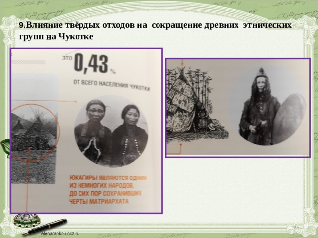  9. Влияние твёрдых отходов на сокращение древних этнических групп на Чукотке    
