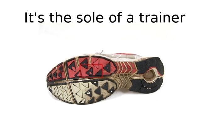 It's the sole of a trainer 
