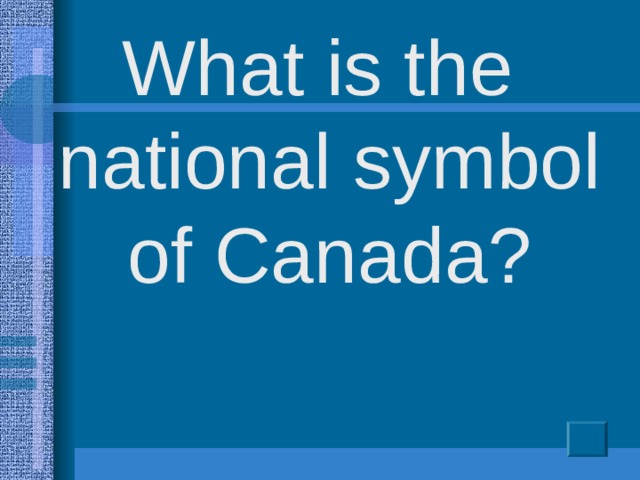 What is the national symbol of Canada?