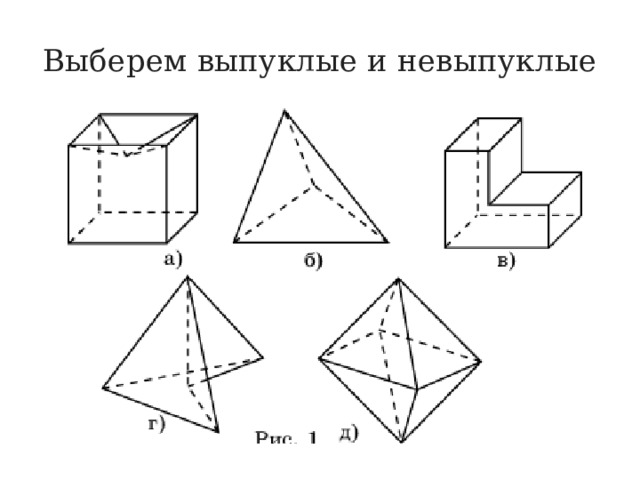 Выберем выпуклые и невыпуклые 