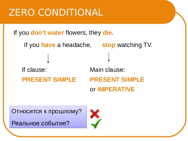 Conditionals презентация 10 класс