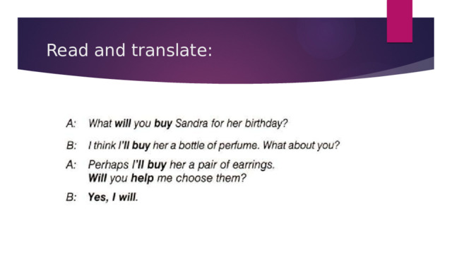 Read and translate: 