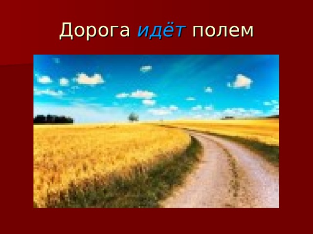 Дорога идёт полем 