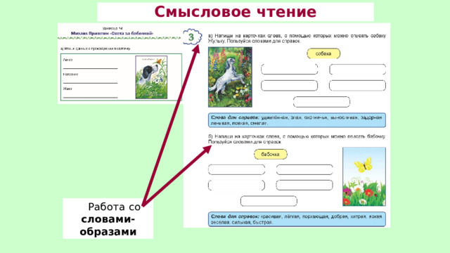 Смысловое чтение Работа со словами-образами 