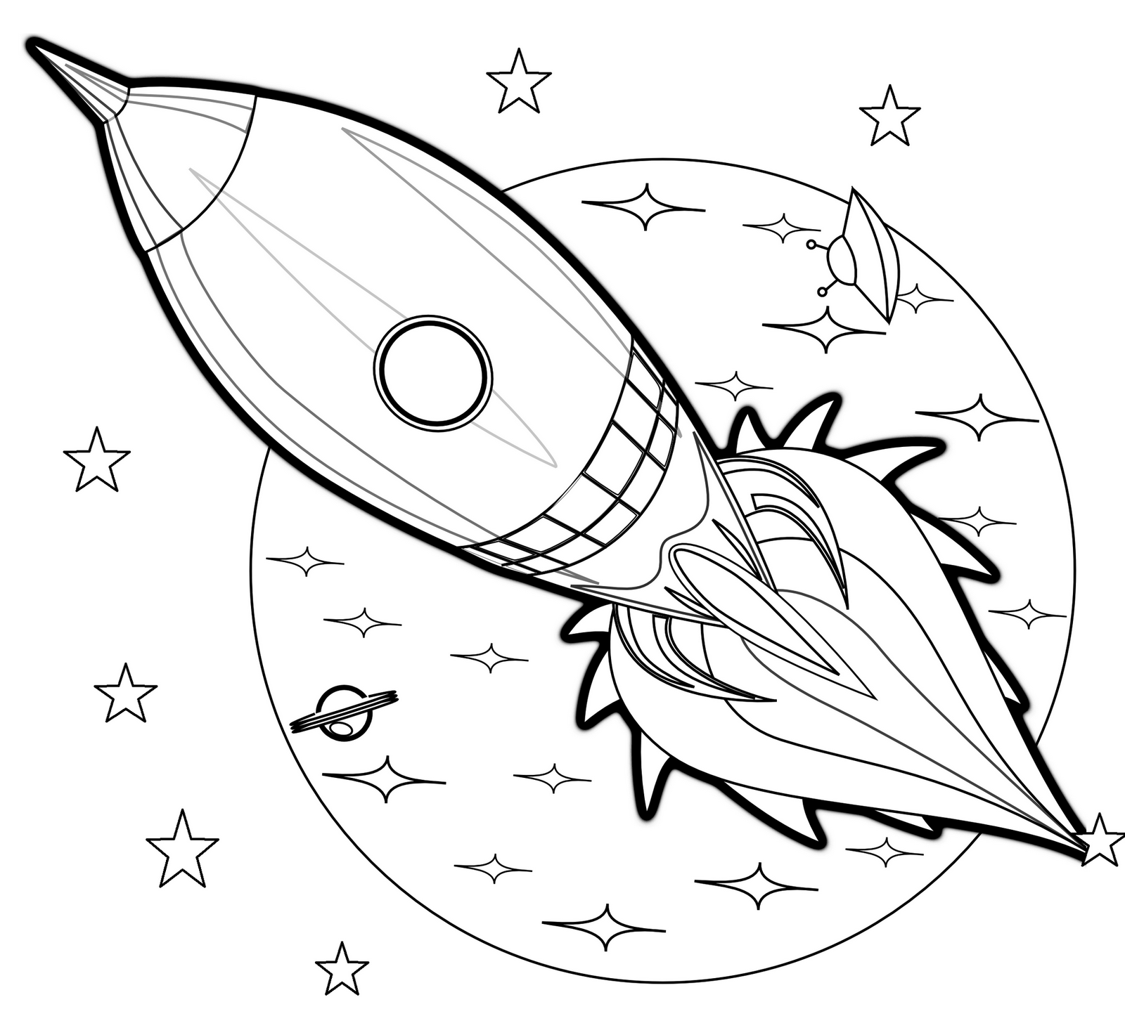 Трафарет рисунок ко дню космонавтики