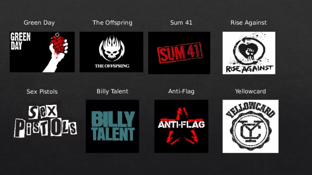 Green Day The Offspring Sum 41 Rise Against Billy Talent Anti-Flag Yellowcard Sex Pistols 