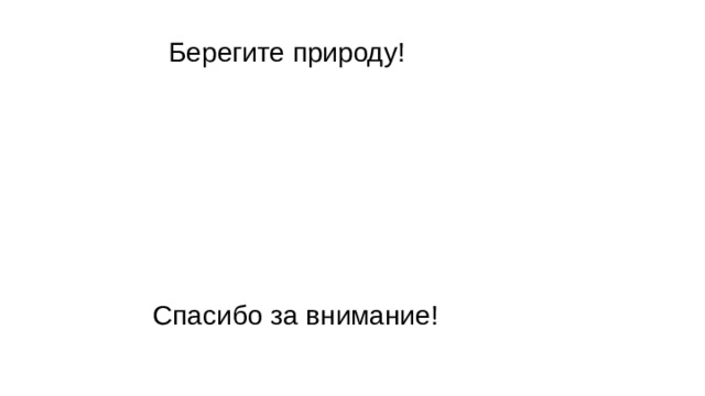  Берегите природу!         Спасибо за внимание! 