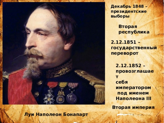 Имя наполеона 3. Вторая Империя во Франции 1852-1870 гг.. Вторая Республика 1848 1852. Государственный переворот Наполеона 3. Переворот Луи Наполеона.