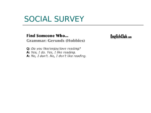 SOCIAL SURVEY 