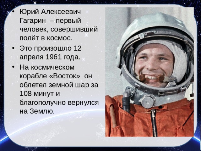 Сколько часов был гагарин в космосе. Чел совершивший первый полет в 1961. Первый полёт в космос Гагарин 108 минут.