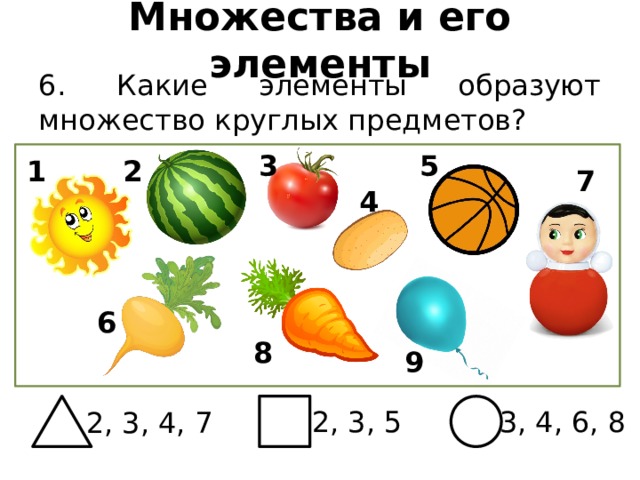 Образуйте множество