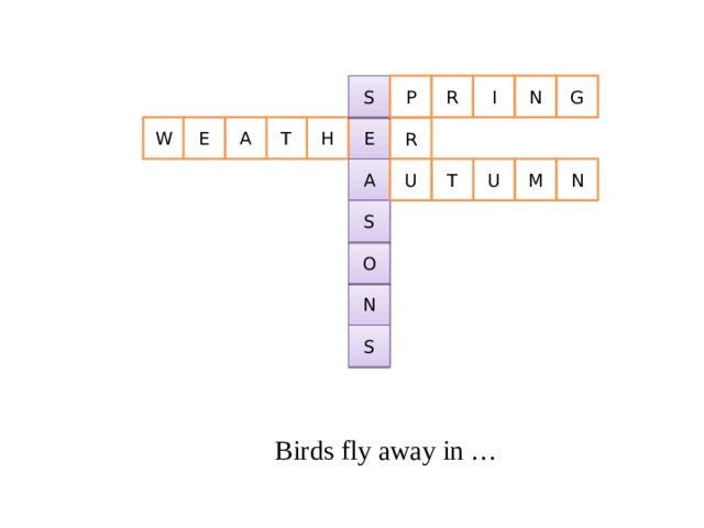 G S N P R I E T A W E H R M N U U T A S O N S Birds fly away in … 