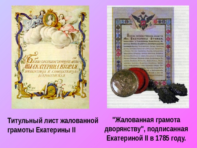 Титульный лист жалованной грамоты Екатерины II 