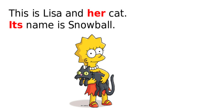 This is Lisa and her cat.  Its name is Snowball. 