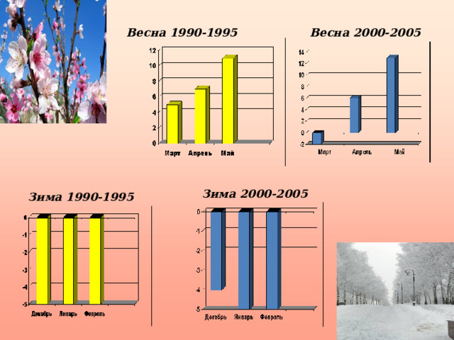 Весна 1990-1995 Весна 2000-2005 Зима 2000-2005 Зима 1990-1995 