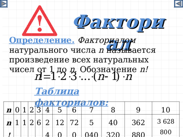 Факториал натурального