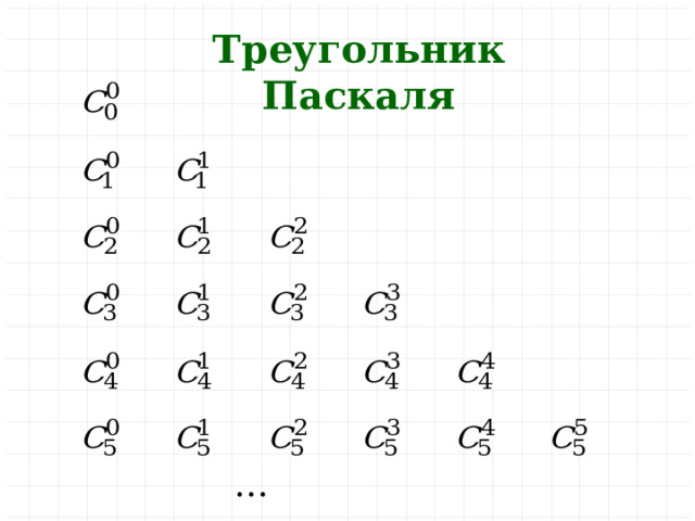 Треугольник Паскаля …