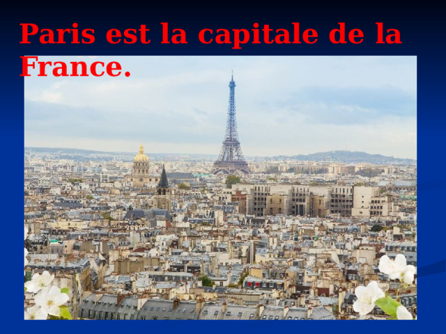 Paris est la capitale de la France. 