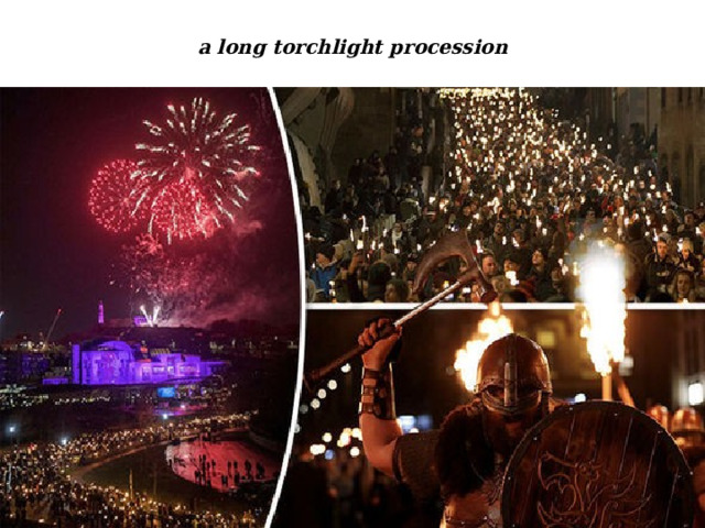 a long torchlight procession 