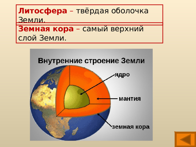 Подпишите на рисунке слои земли