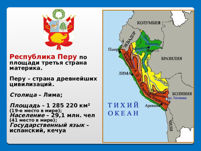 План описания страны перу