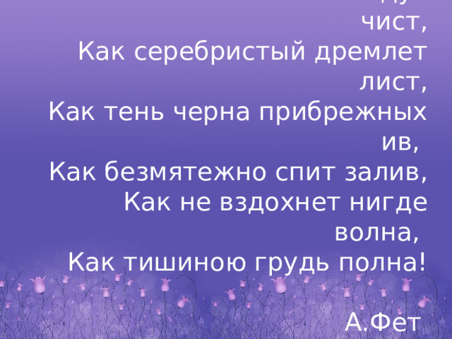 Инструментальная баллада ночной пейзаж урок музыки 6 класс конспект презентация