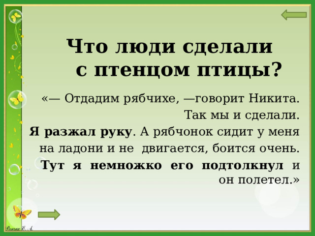 Чарушин рябчонок план рассказа