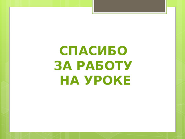 СПАСИБО ЗА РАБОТУ НА УРОКЕ 