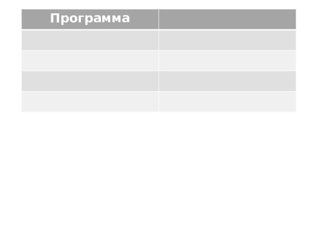 Программа 