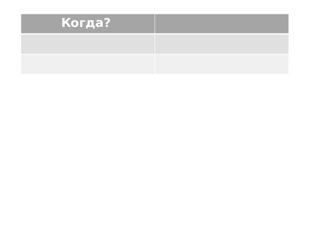 Когда? 