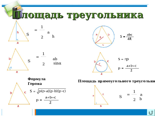 презентация площади плоских фигур