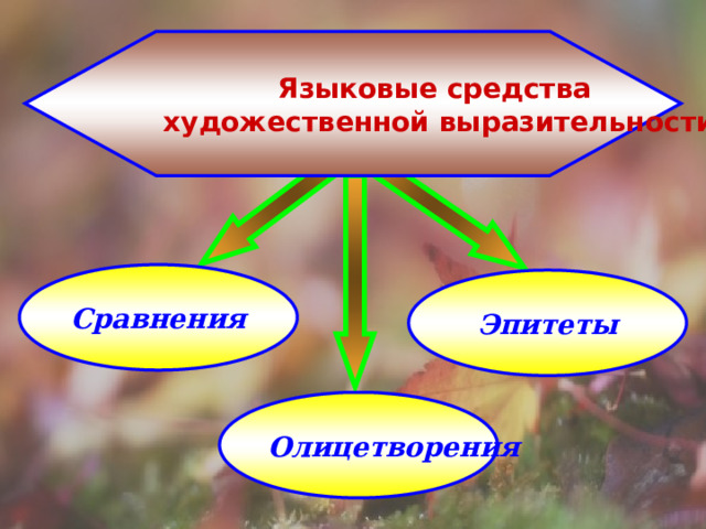 Языковые средства художественной выразительности Сравнения Эпитеты Олицетворения 