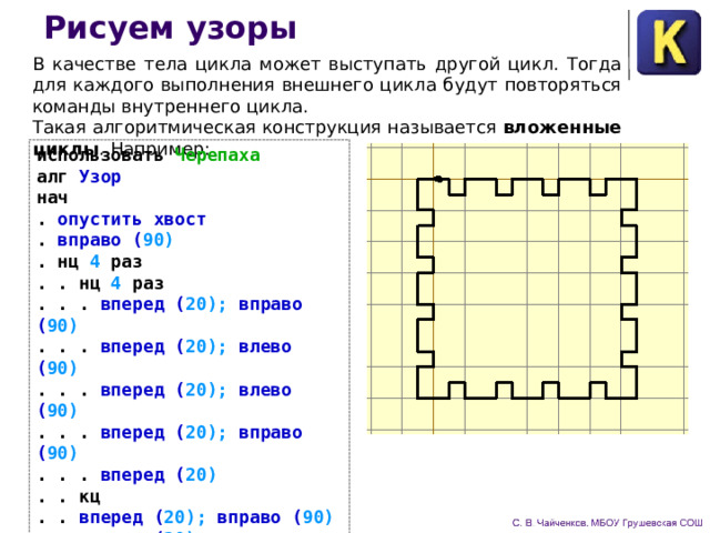 Презентация исполнитель черепаха кумир