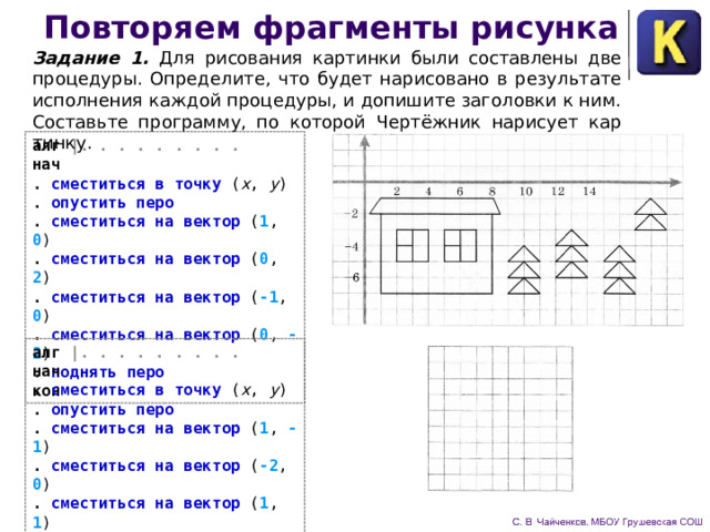 Составьте для чертежника алгоритм рисования следующего изображения