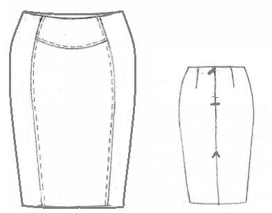 Эскиз юбки карандаш 7 класс технология